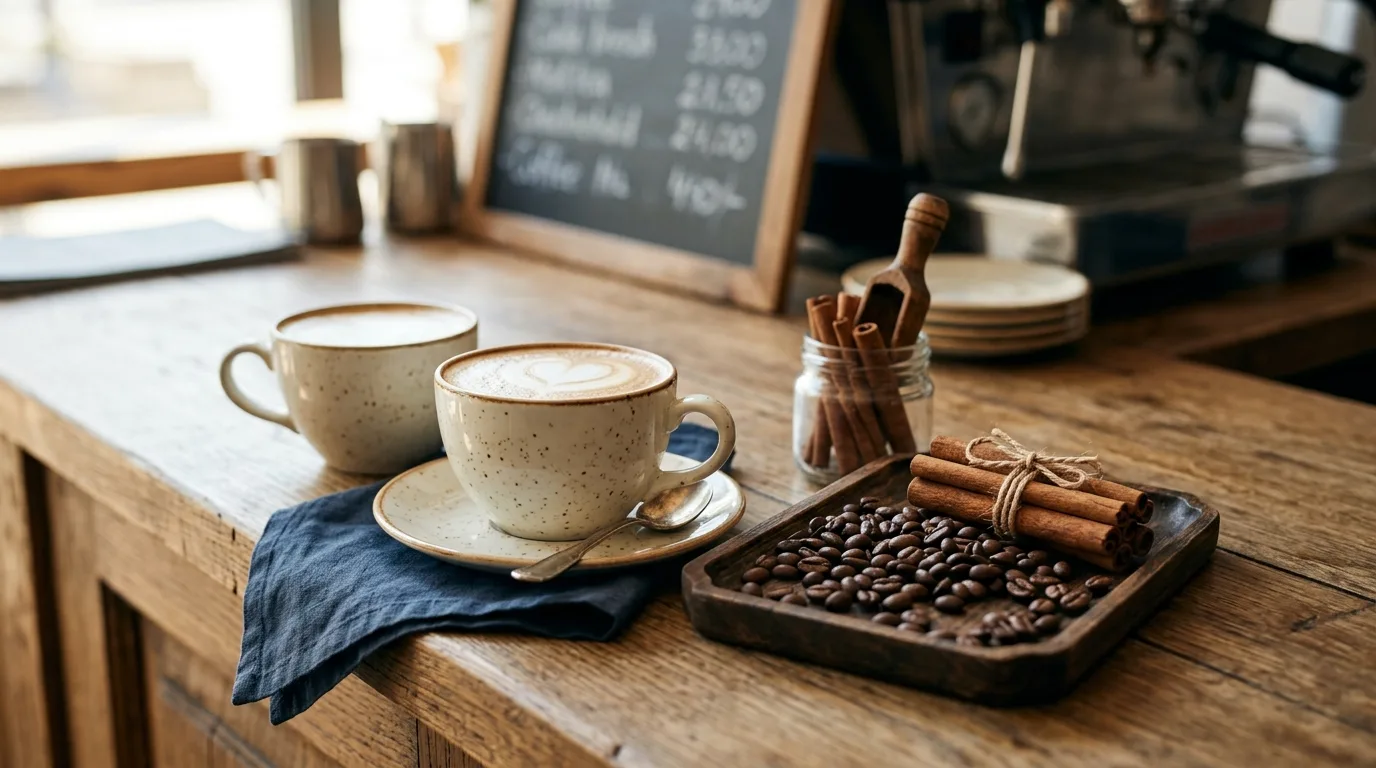 Create a small syrup and sweetener station inspiration for a home coffee bar.
